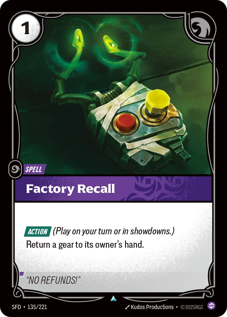 (135/221) Riftbound TCG Spiritforged Single: Factory Recall Holo Uncommon