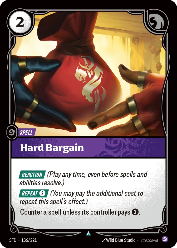 (136/221) Riftbound TCG Spiritforged Single: Hard Bargain Holo Uncommon