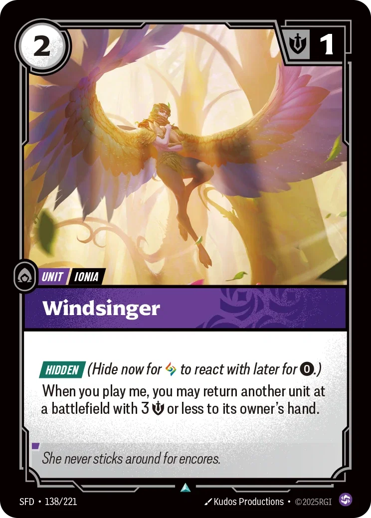 (138/221) Riftbound TCG Spiritforged Single: Windsinger Holo Uncommon