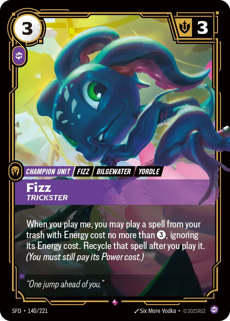 (140/221) Riftbound TCG Spiritforged Single: Fizz, Trickster Holo Rare