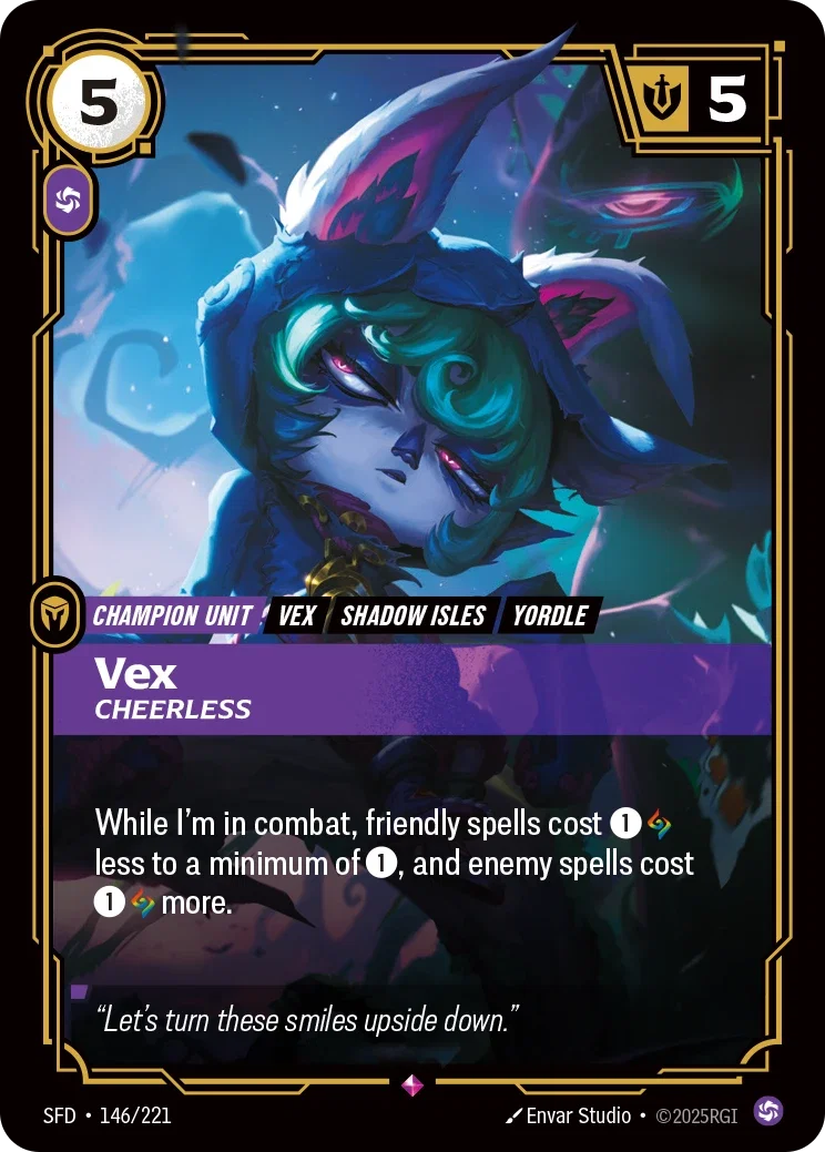 (146/221) Riftbound TCG Spiritforged Single: Vex, Cheerless Holo Rare