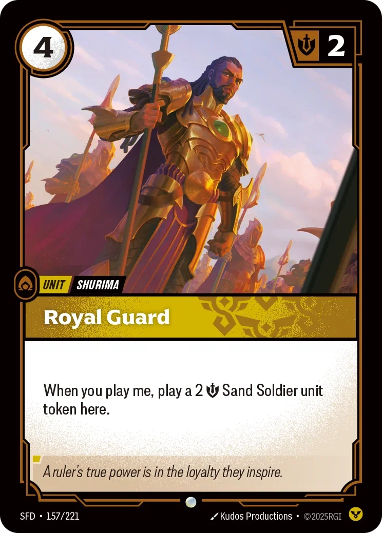 (157/221) Riftbound TCG Spiritforged Single: Royal Guard Holo Common