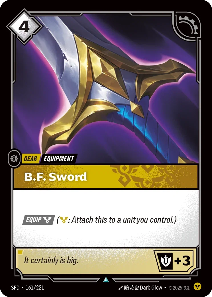 (161/221) Riftbound TCG Spiritforged Single: B.F. Sword Uncommon