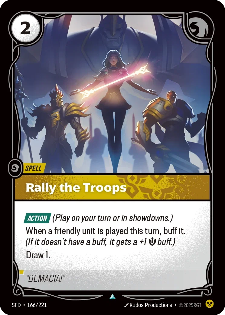 (166/221) Riftbound TCG Spiritforged Single: Rally the Troops Uncommon