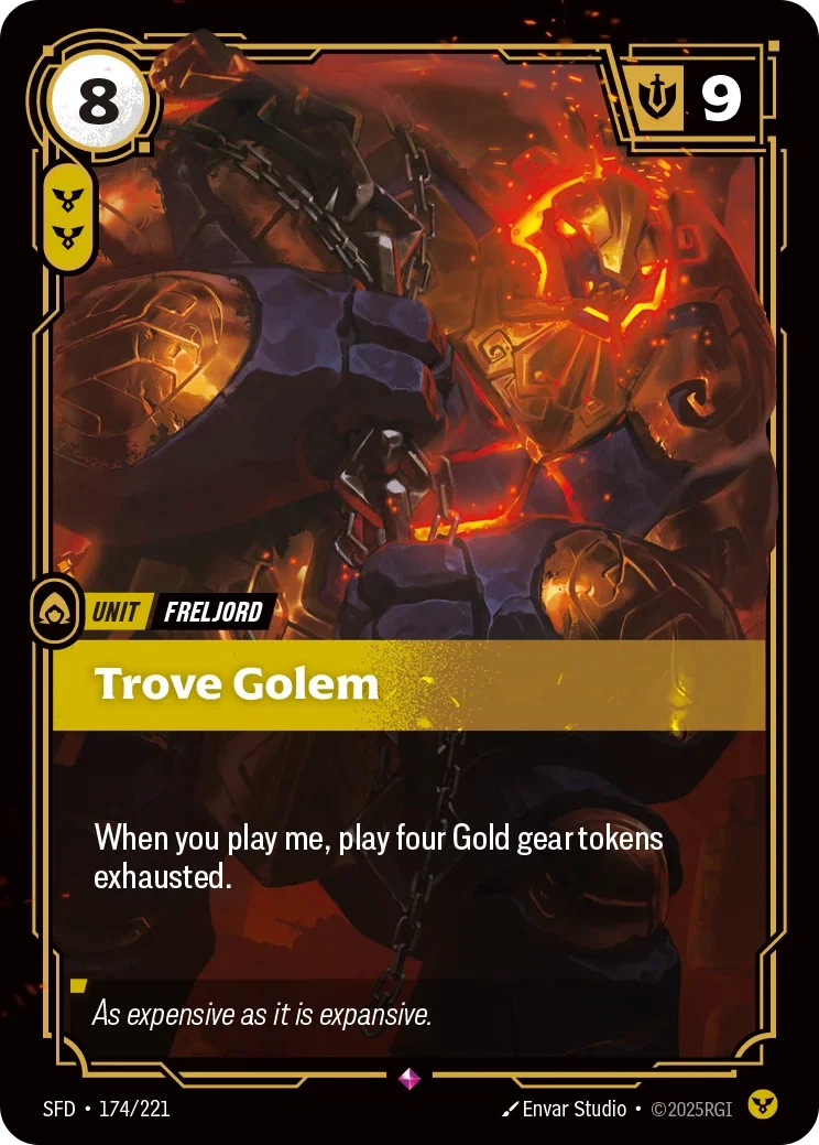 (174/221) Riftbound TCG Spiritforged Single: Trove Golem Holo Rare