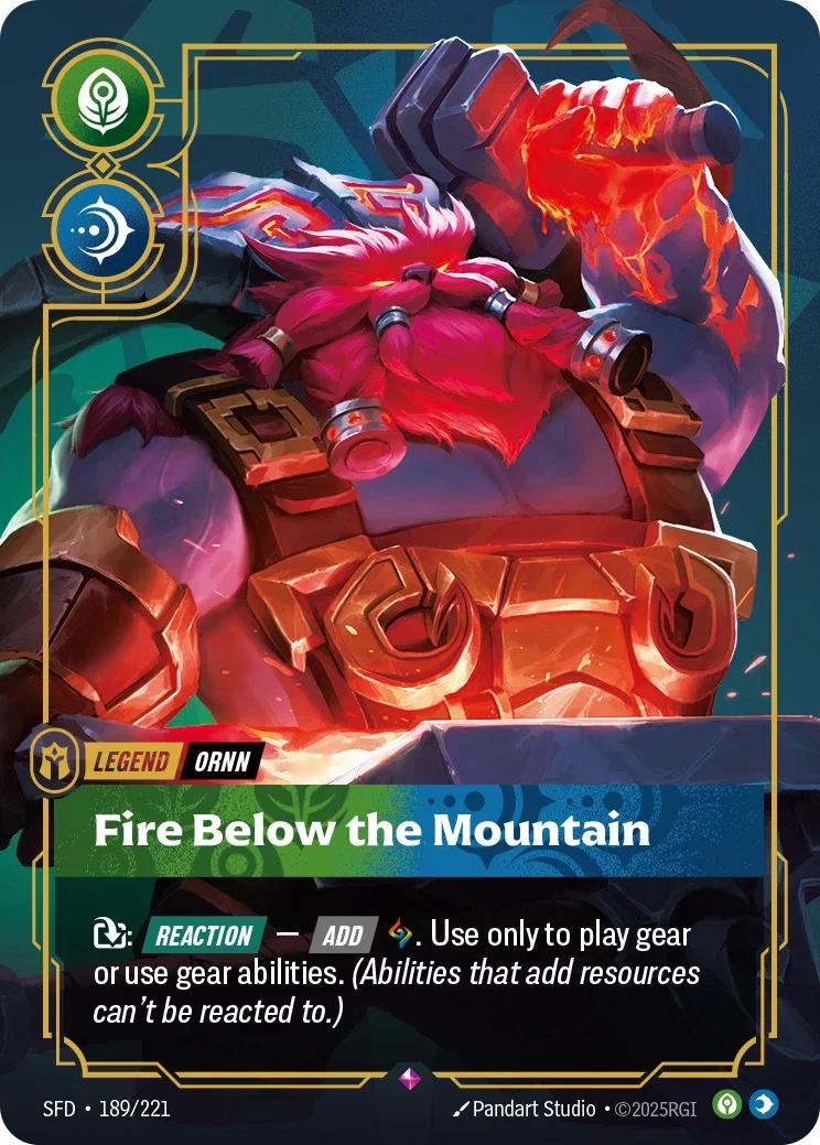 (189/221) Riftbound TCG Spiritforged Single: Ornn, Fire Below the Mountain (V.1 - Rare) Holo Rare