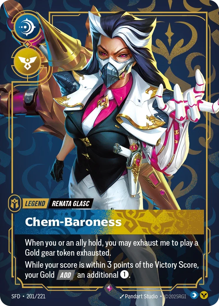 (201/221) Riftbound TCG Spiritforged Single: Renata Glasc, Chem-Baroness (V.1 - Rare) Holo Rare