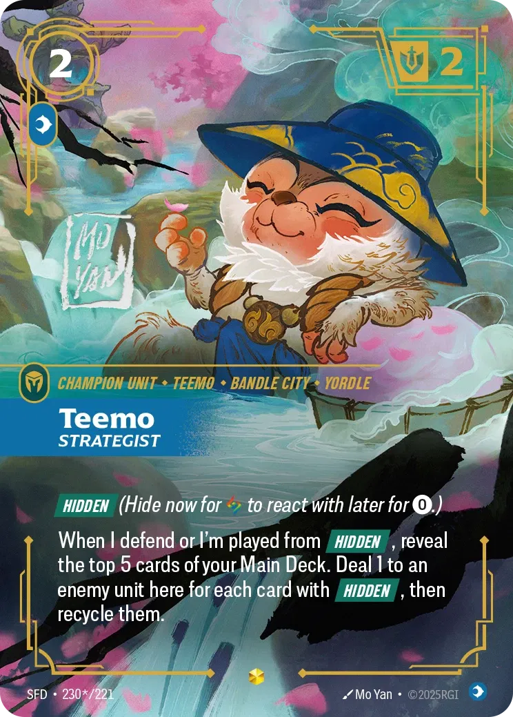 (230*/221) Riftbound TCG Spiritforged Single: Teemo, Strategist (V.2 - Signed Showcase) Holo Signed Showcase
