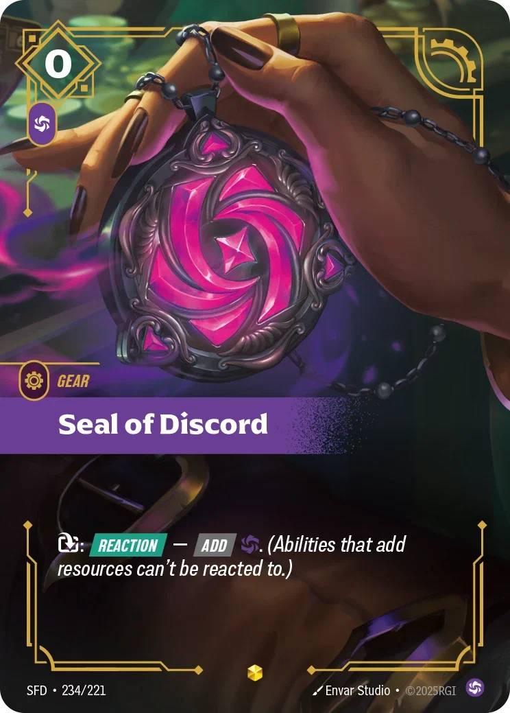 (234/221) Riftbound TCG Spiritforged Single: Seal of Discord Holo Showcase