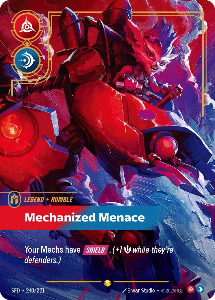 (240/221) Riftbound TCG Spiritforged Single: Rumble, Mechanized Menace (V.2 - Showcase) Holo Showcase