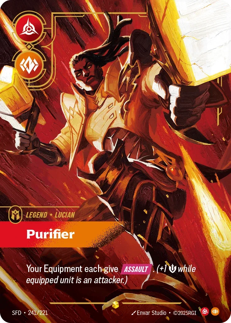 (241/221) Riftbound TCG Spiritforged Single: Lucian, Purifier (V.2 - Showcase) Holo Showcase
