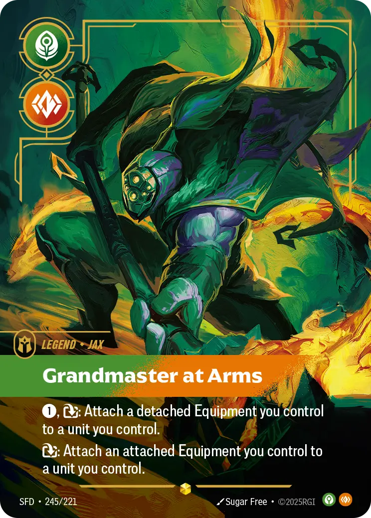 (245/221) Riftbound TCG Spiritforged Single: Jax, Grandmaster at Arms (V.2 - Showcase) Holo Showcase