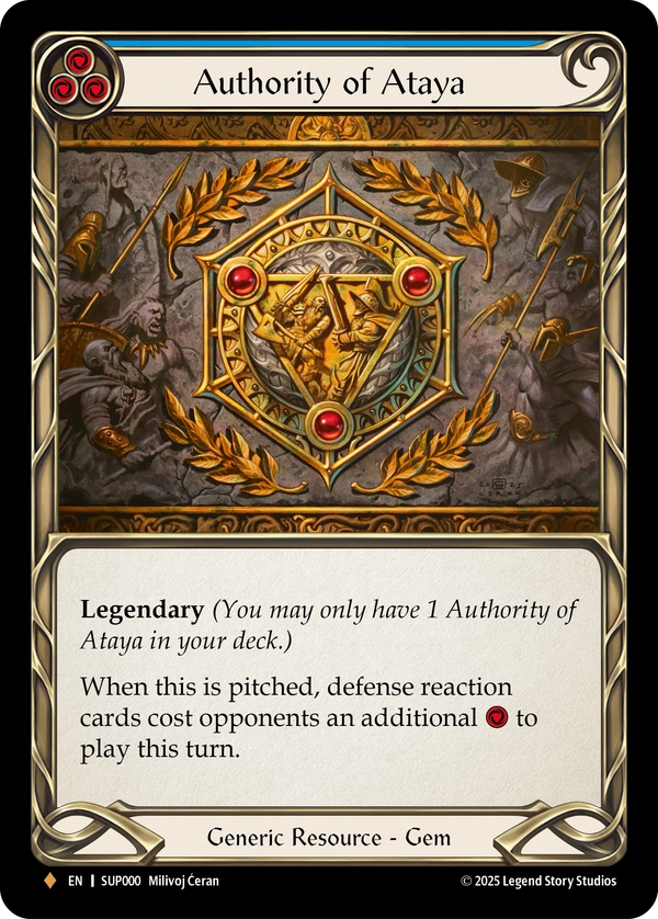 (000) Flesh & Blood TCG Super Slam Single: Authority of Ataya (Cold Foil) Fabled