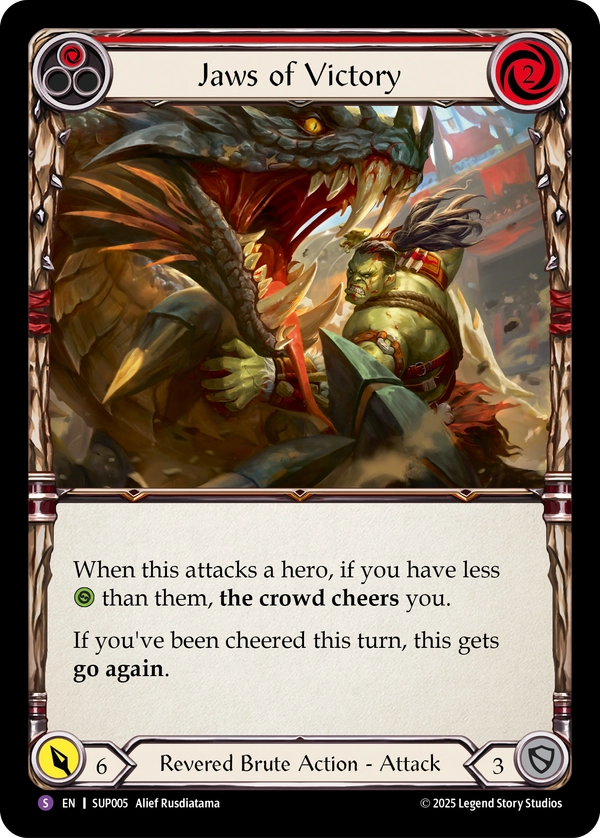 (005) Flesh & Blood TCG Super Slam Single: Jaws of Victory (Regular) Super Rare