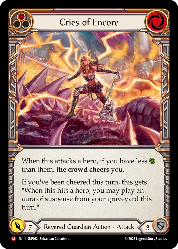 (012) Flesh & Blood TCG Super Slam Single: Cries of Encore (Extended Art Cold Foil) Majestic