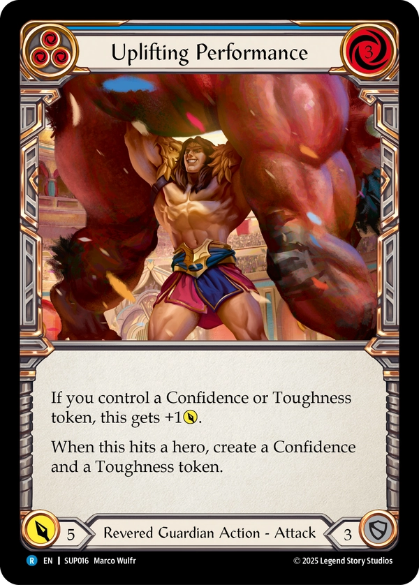 (016) Flesh & Blood TCG Super Slam Single: Uplifting Performance (Regular) Rare