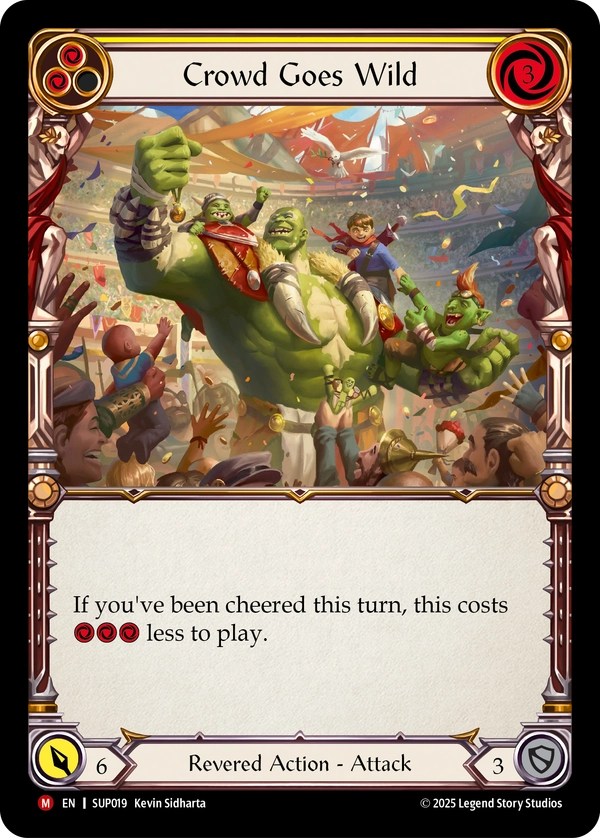 (019) Flesh & Blood TCG Super Slam Single: Crowd Goes Wild (Rainbow Foil) Majestic