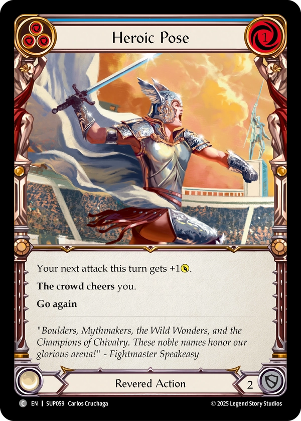 (059) Flesh & Blood TCG Super Slam Single: Heroic Pose (Blue) (Regular) Common