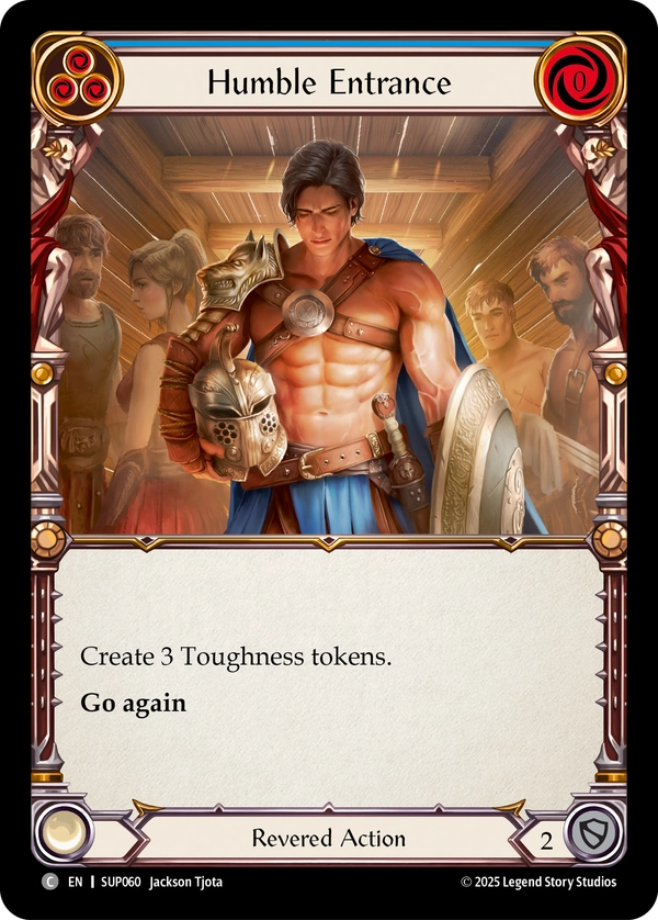 (060) Flesh & Blood TCG Super Slam Single: Humble Entrance (Rainbow Foil) Common