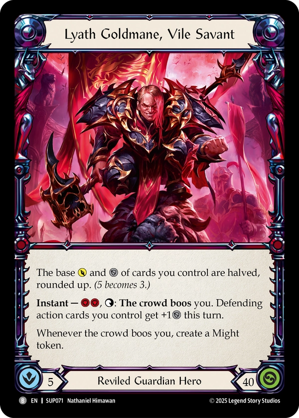 (071) Flesh & Blood TCG Super Slam Single: Lyath Goldmane, Vile Savant (Marvel) Marvel