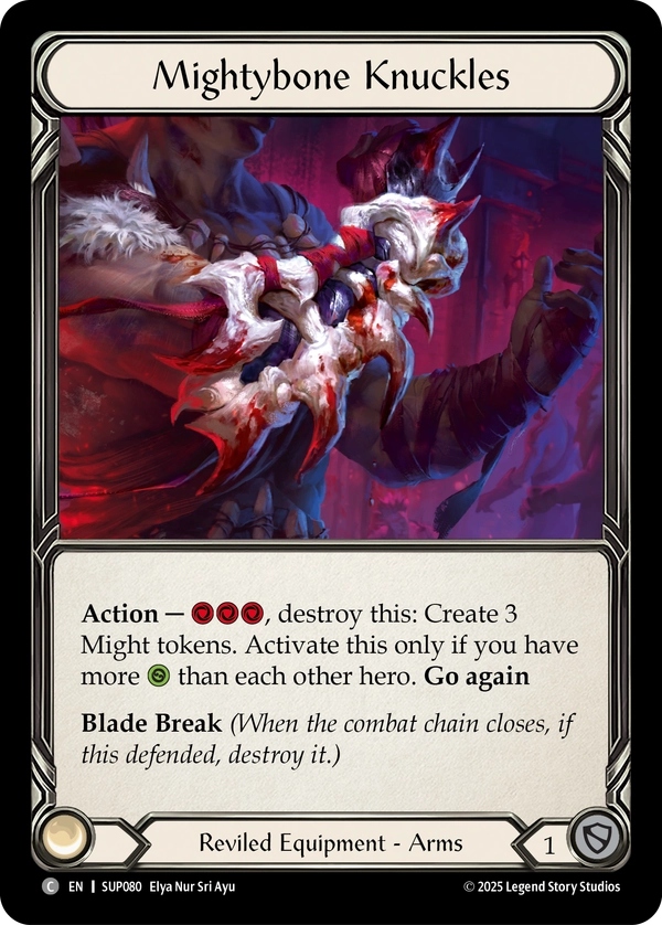 (080) Flesh & Blood TCG Super Slam Single: Mightybone Knuckles (Regular) Common