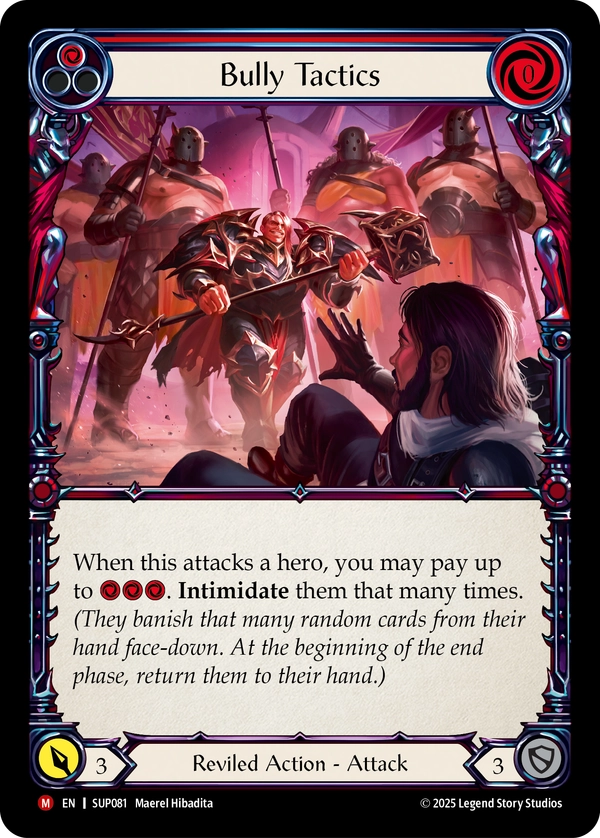 (081) Flesh & Blood TCG Super Slam Single: Bully Tactics (Rainbow Foil) Majestic