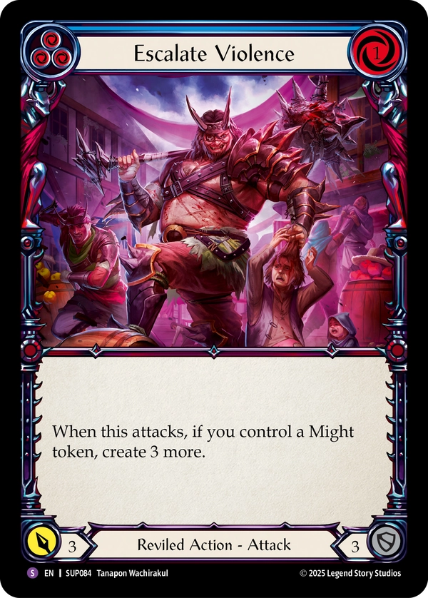 (084) Flesh & Blood TCG Super Slam Single: Escalate Violence (Rainbow Foil) Super Rare