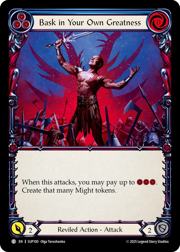 (100) Flesh & Blood TCG Super Slam Single: Bask in Your Own Greatness (Blue) (Regular) Common