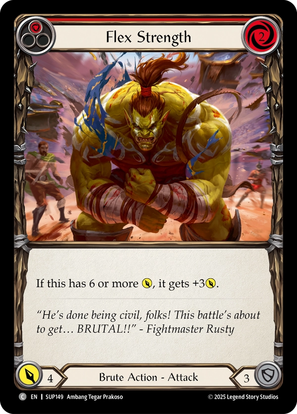 (149) Flesh & Blood TCG Super Slam Single: Flex Strength (Red) (Regular) Common