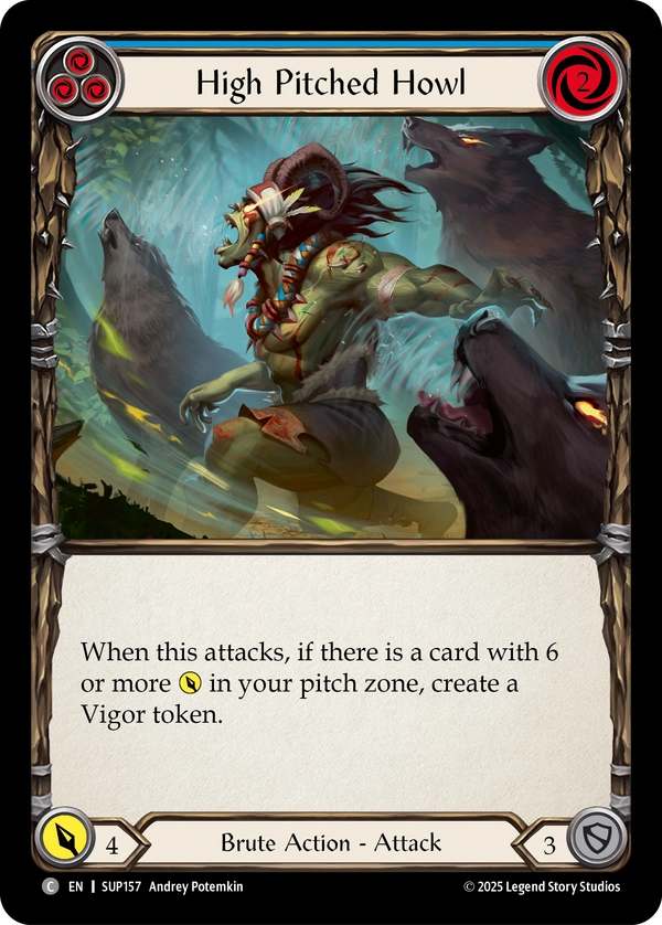 (157) Flesh & Blood TCG Super Slam Single: High Pitched Howl (Blue) (Regular) Common