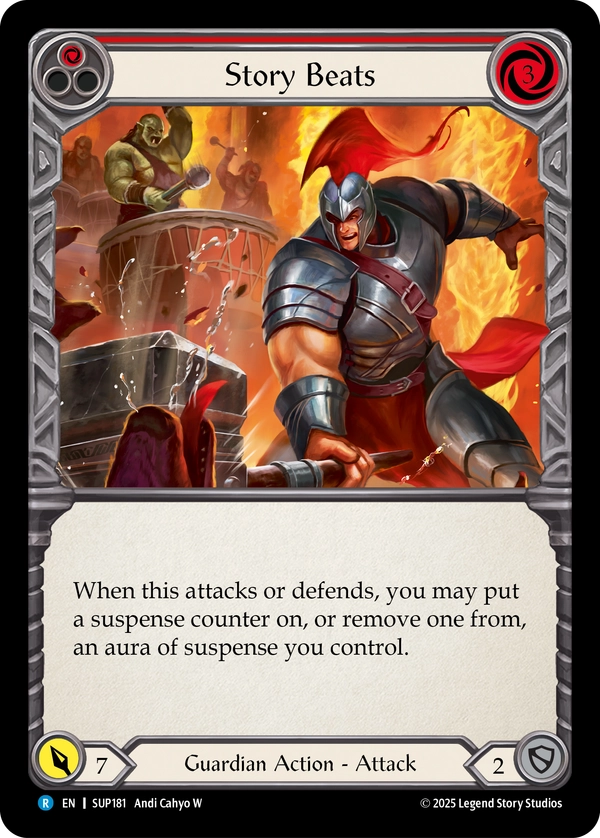 (181) Flesh & Blood TCG Super Slam Single: Story Beats (Red) (Rainbow Foil) Rare