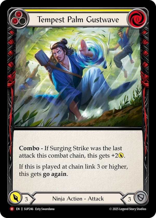 (246) Flesh & Blood TCG Super Slam Single: Tempest Palm Gustwave (Rainbow Foil) Majestic