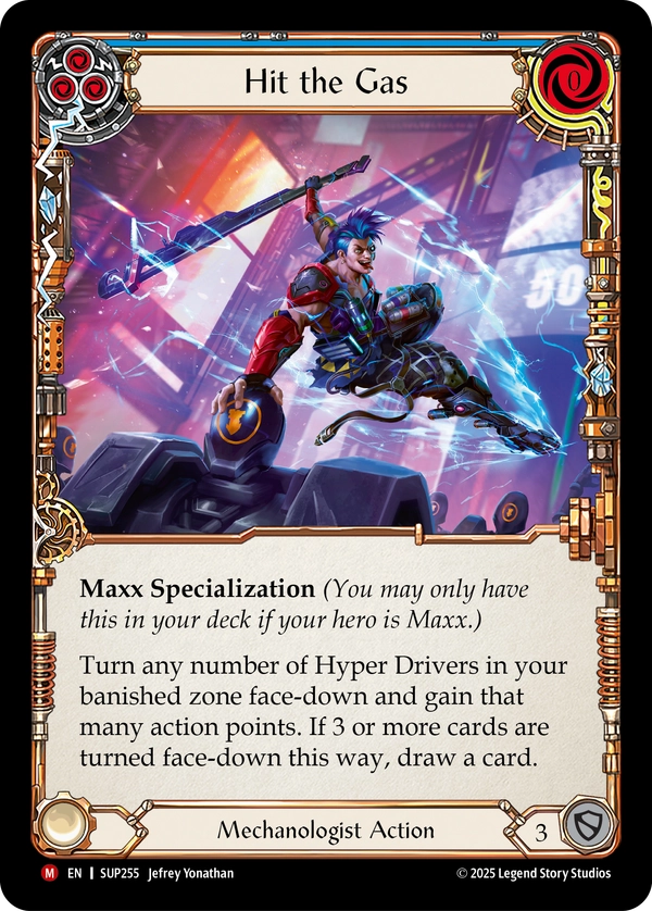 (255) Flesh & Blood TCG Super Slam Single: Hit the Gas (Rainbow Foil) Majestic