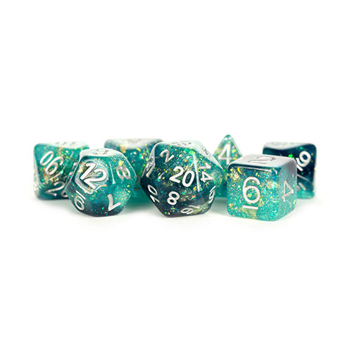 Fanroll - 16mm Resin Polyhedral Dice Set: Eternal Teal/Black