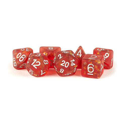 Fanroll - 16mm Resin Polyhedral Dice Set: Icy Opal Red