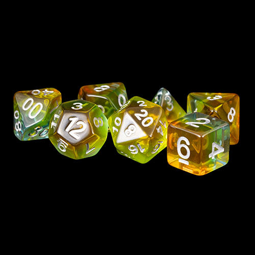 Fanroll - 16mm Resin Polyhedral Dice Set: Yellow Aurora