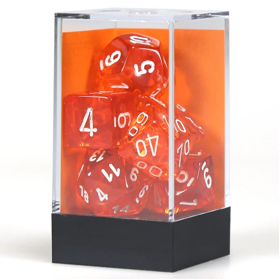 Chessex Translucent Polyhedral 7-Die Set: Orange