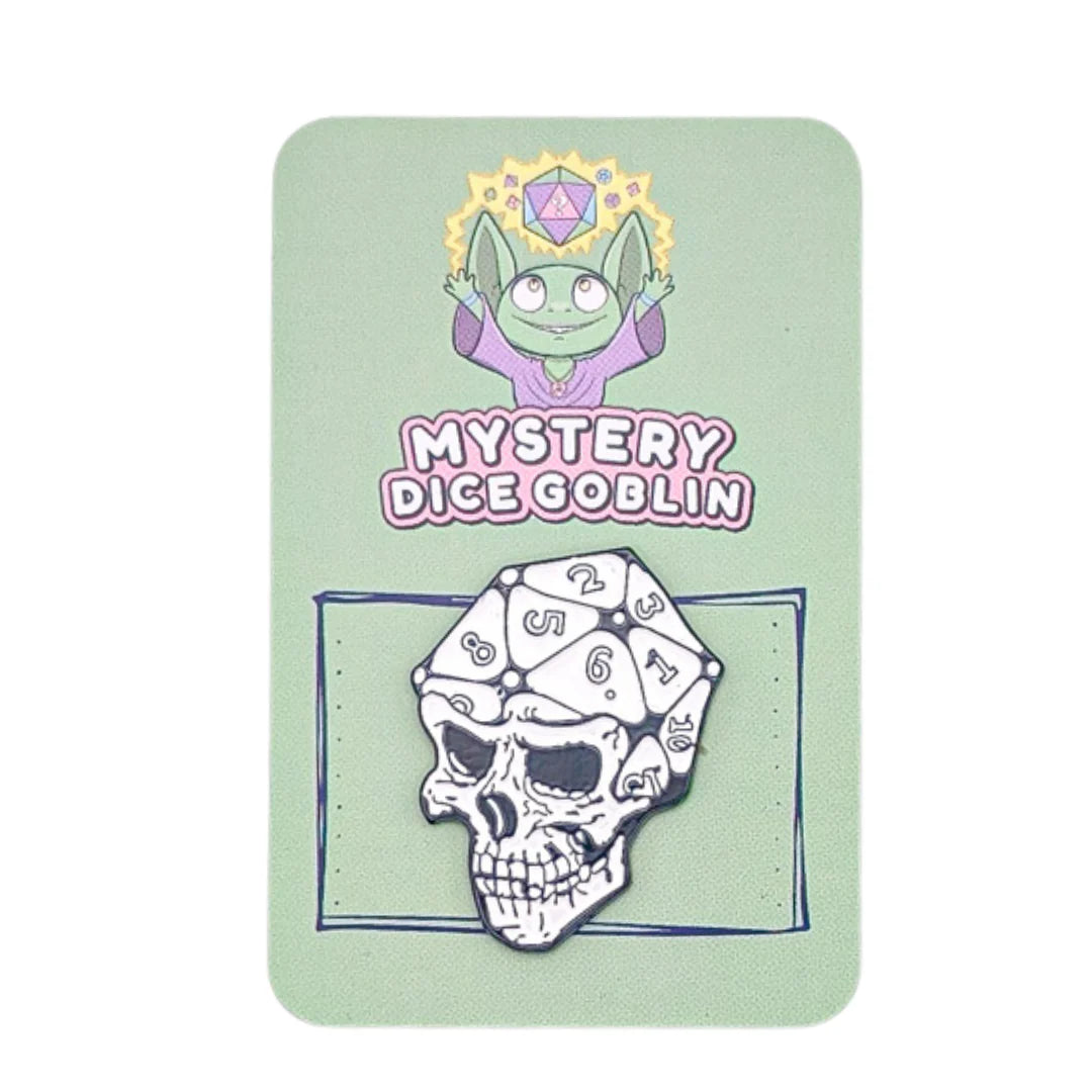 Mystery Dice Goblin: D20 Skull Pin
