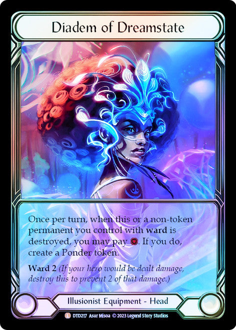 (DTD217) Flesh & Blood TCG Dusk till Dawn Single: Diadem of Dreamstate (Extended Art Cold Foil) Legendary