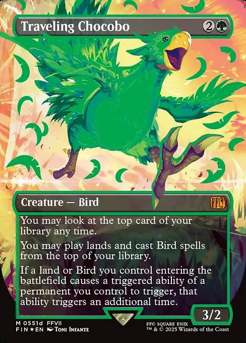 (551d) Magic The Gathering Magic: The Gathering - FINAL FANTASY: Extras Single: Traveling Chocobo (V.5) Holo Mythic