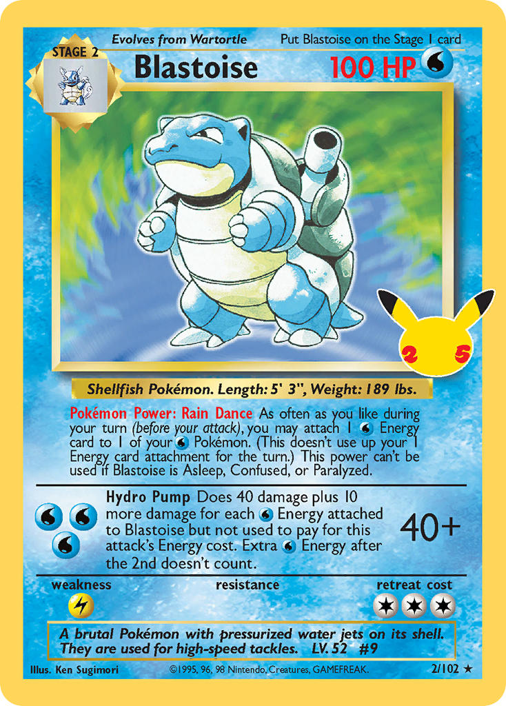 (BS 2) Pokemon TCG Celebrations Single: Blastoise Holo Rare