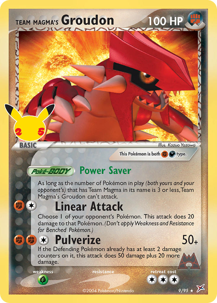 (MA 9) Pokemon TCG Celebrations Single: Team Magma's Groudon Holo Rare