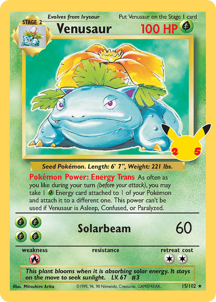 (BS 15) Pokemon TCG Celebrations Single: Venusaur Holo Rare