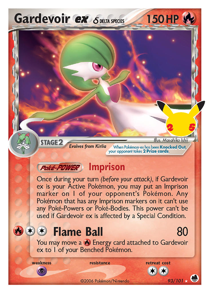 (DF 93) Pokemon TCG Celebrations Single: Gardevoir ex δ Delta Species Ultra Rare
