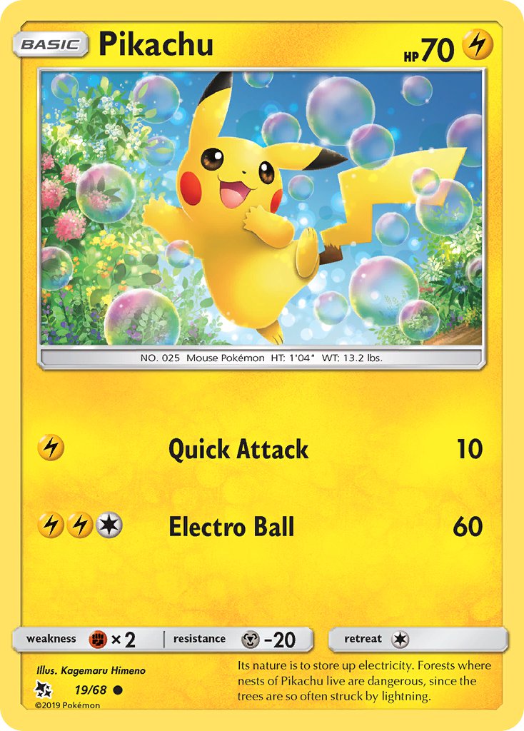 (019/68) Pokemon TCG Hidden Fates Single: Pikachu Common