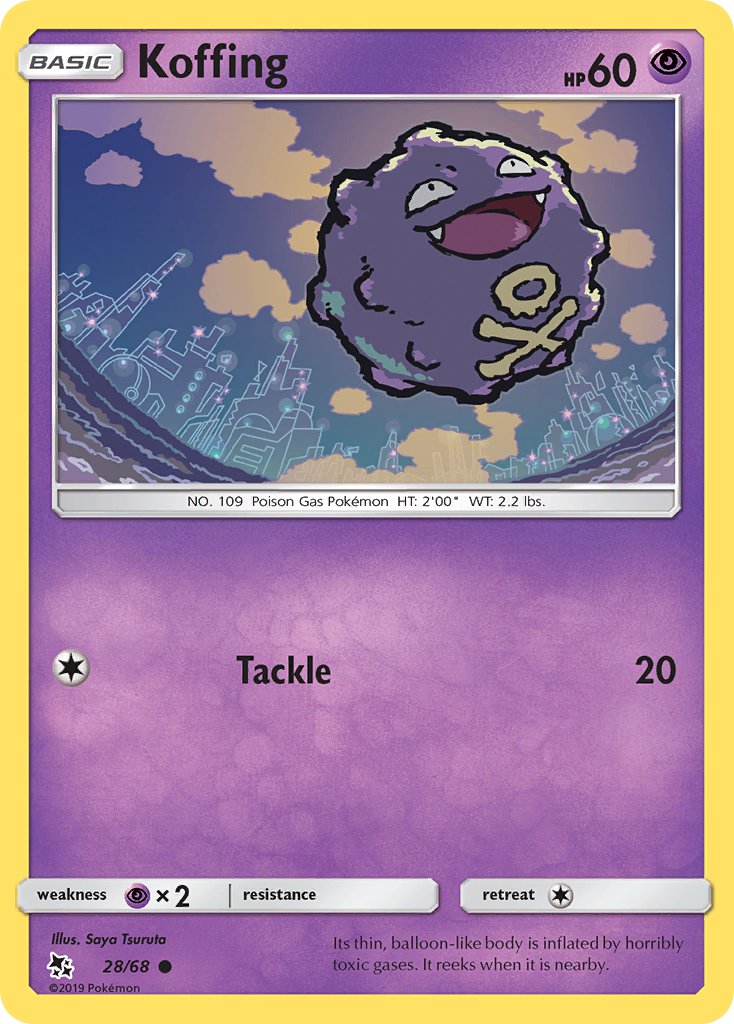 (028/68) Pokemon TCG Hidden Fates Single: Koffing Common
