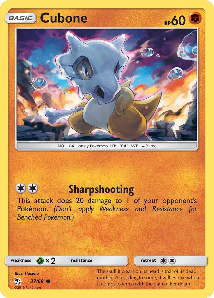 (037/68) Pokemon TCG Hidden Fates Single: Cubone Common