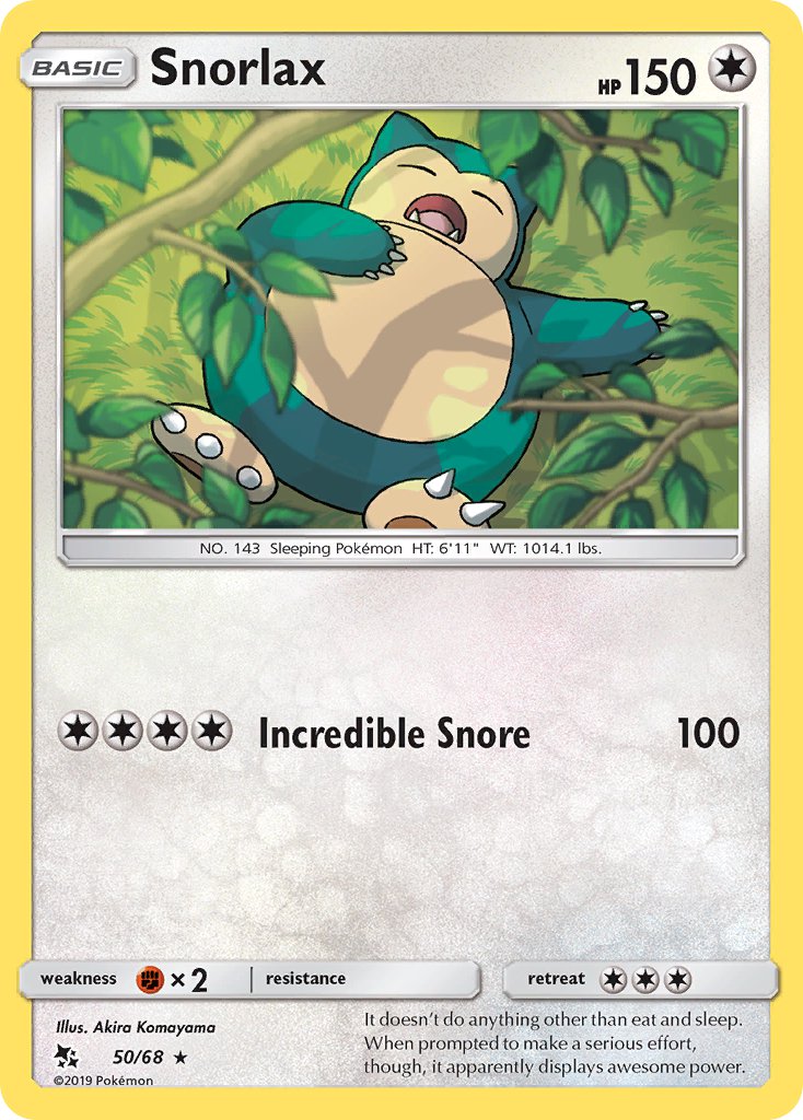 (050/68) Pokemon TCG Hidden Fates Single: Snorlax Rare