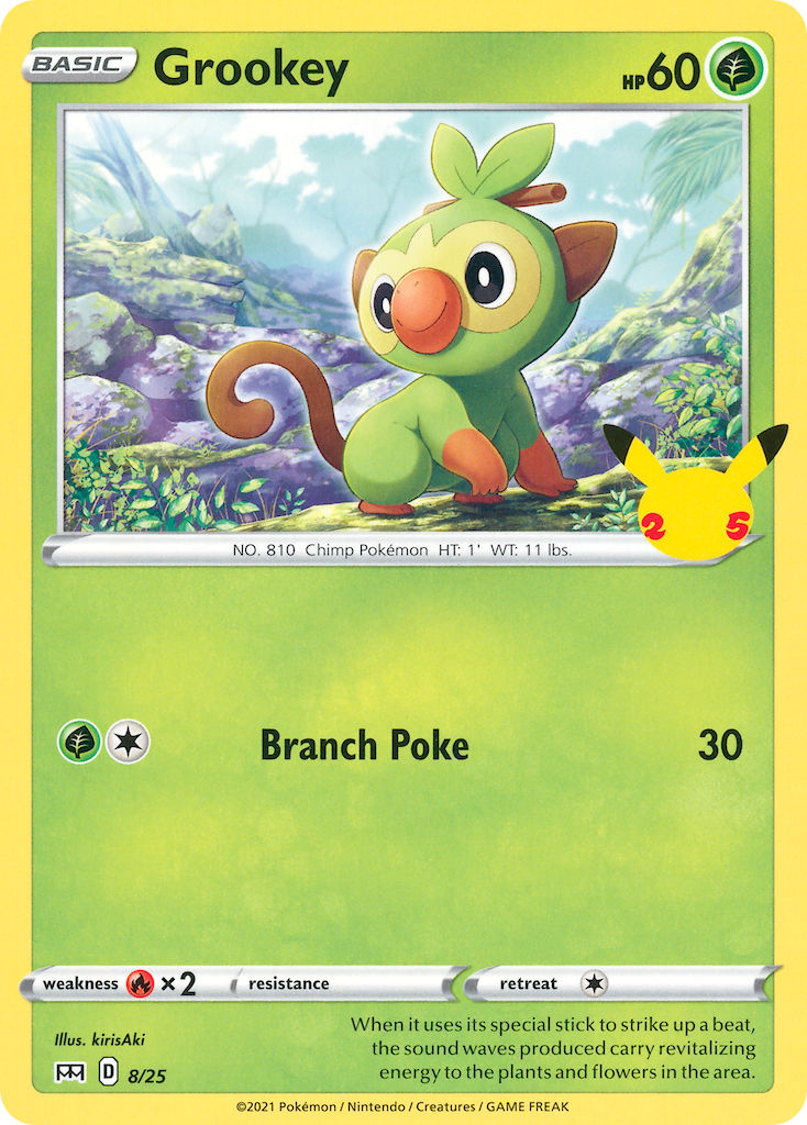 (008/25) Pokemon TCG McDonald's Collection 25th Anniversary Single: Grookey Promo Holo