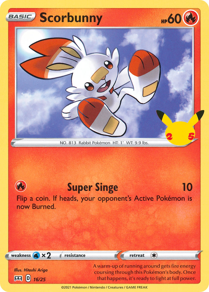 (016/25) Pokemon TCG McDonald's Collection 25th Anniversary Single: Scorbunny Promo